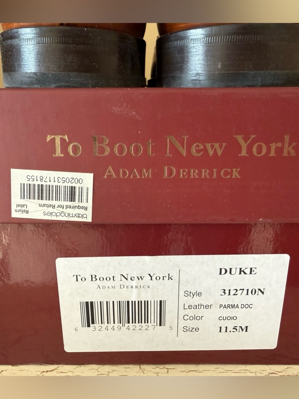 To Boot New York “Duke” Burnished Calf Wingtip Shoes – Men’s 11.5M - Picture 8 of 11